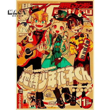Vintage Anime Movie Kraft Paper Posters JoJo's Bizarre Adventure/Jujutsu Kaisen/Demon Slayer Poster Room Home Decor Wall Art