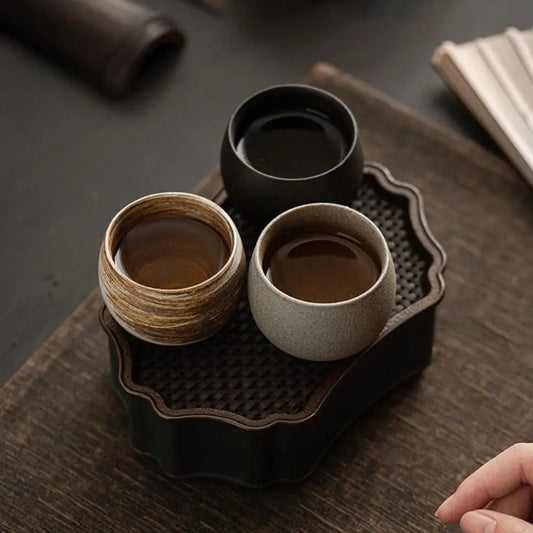 Japanese Stoneware Tea Cup 80ml (2.7 oz) Handmade Retro Teacup for Tea & Coffee