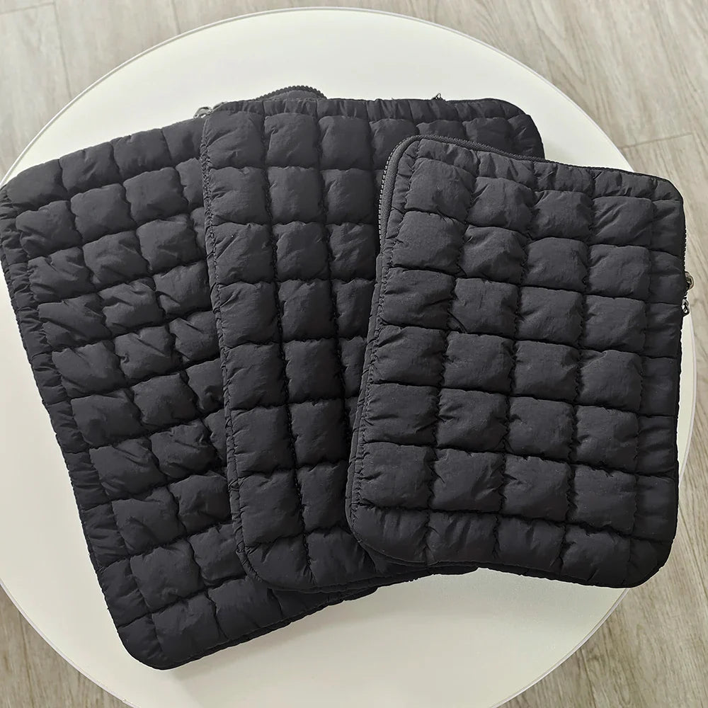 Puffy Quilted Laptop Sleeve for Women 13–16 Inch & Tablet Pouch