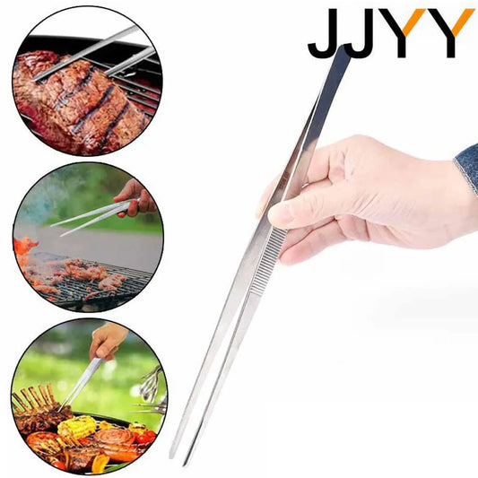 Stainless Steel BBQ Tongs — Precision Kitchen Tweezers for Grilling, Serving & Buffet (4.9–11.8 in | 12.5–30 cm)