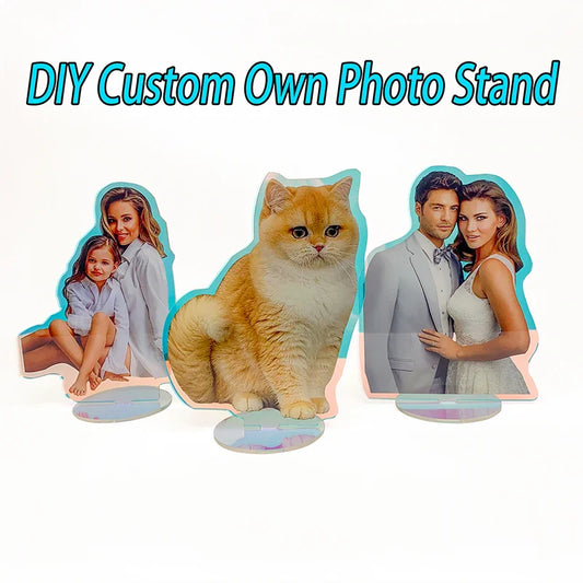 Personalized Holographic Acrylic Photo Keychain – Custom Transparent Pet & Portrait Charm