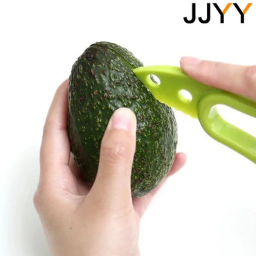 3-in-1 Avocado Slicer Corer Peeler – Plastic Fruit & Vegetable Cutter with Pitter