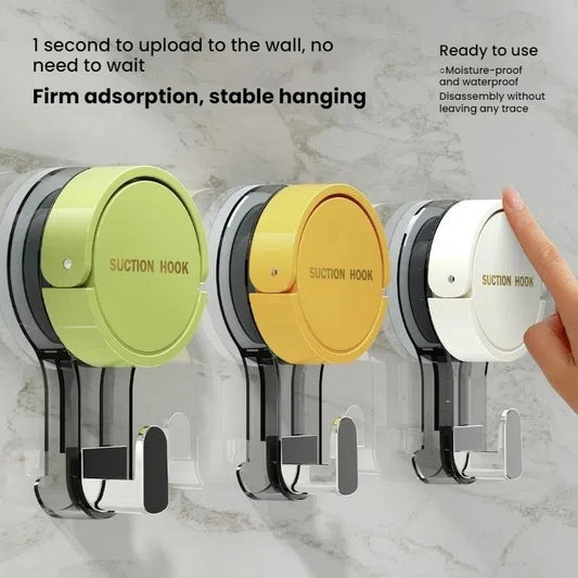 Strong Suction Cup Traceless No-Drill Adhesive Hook for Bathroom, Kitchen, Door, Toilet