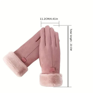 Women's Thick Warm Winter Gloves - Anti-Cold Outdoor & Cycling Finger Gloves