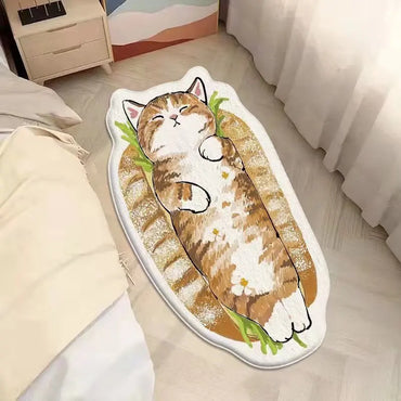 Faux Cashmere Cute Cartoon Pet Carpet Home Bedroom Bedside Decorative Floor Mat Anti-slip Dirty Resistant Machine Washable Rug