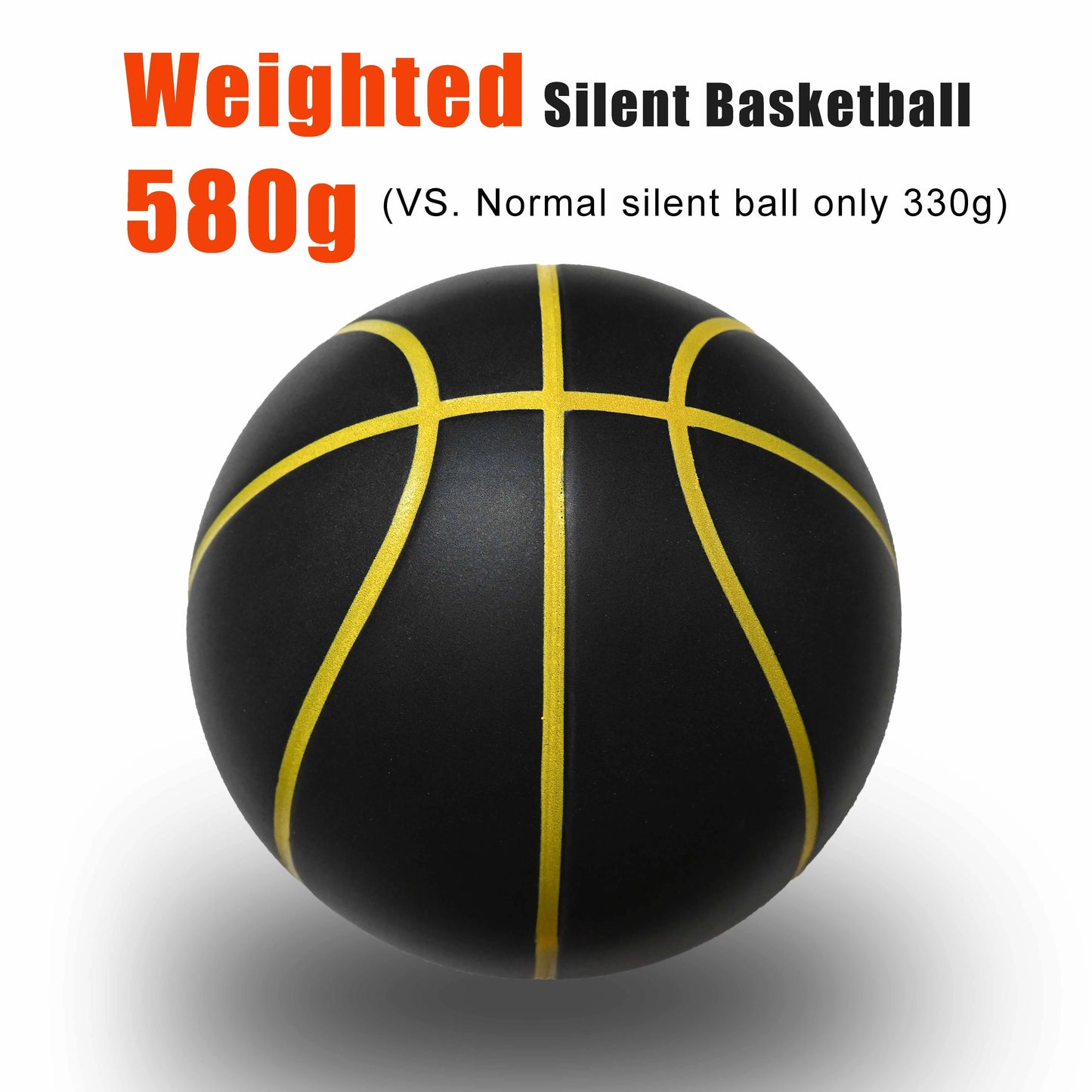 Silent Foam Basketball for Indoor Play — Airless, Sizes 5/6/7