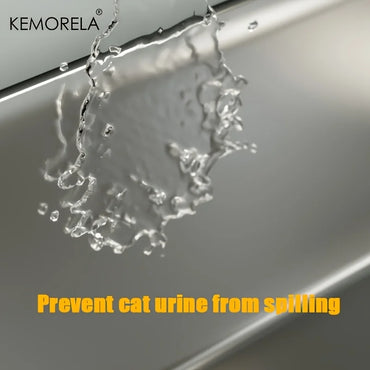 XL 60/50CM Stainless Steel Litter Box With Lid High Side Large Litter Box Suitable For Large and Small Cats Does Not Absorb Odor