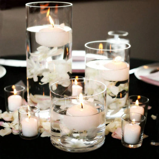 Large Capacity Cylinder Glass Vase and Candle Holder, Straight Tube Glass Jar for Wedding and Dining Table Decor
