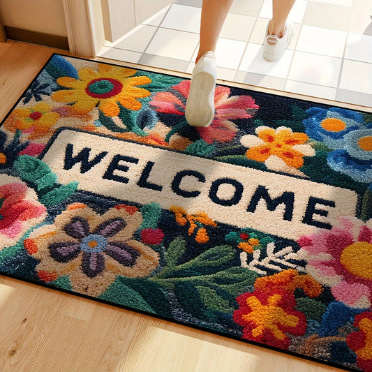 VIKAMA Beautiful Flower Doormat Non-slip Floor Mat Absorbent Bathroom Mat Rug For Bedroom Living Room Carpet Welcome Mat