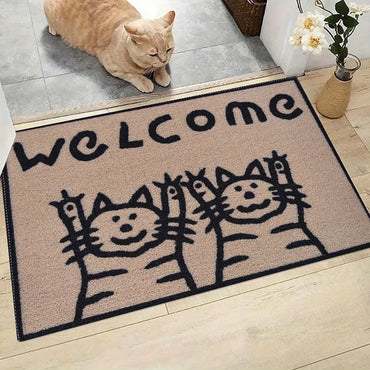 VIKAMA Simple Cat Carpet Stain-Resistant Doormat Welcome Mat Kitchen Rug Living Room Carpet Rug For Bedroom Home Decoration