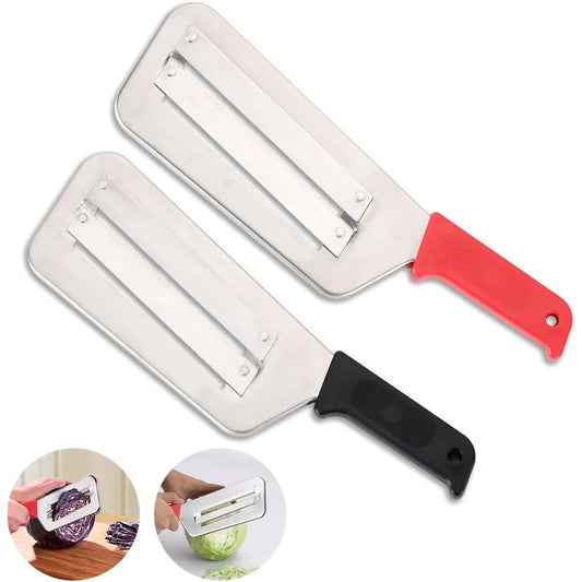 Stainless Steel Cabbage Slicer with Handle - Multi-Function Vegetable Shredder & Peeler