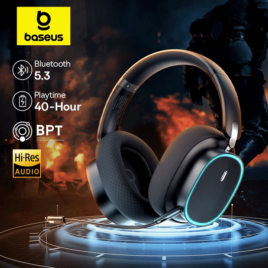 Baseus GH02 Gaming Wireless Headphones – RGB Over-Ear Bluetooth 5.3