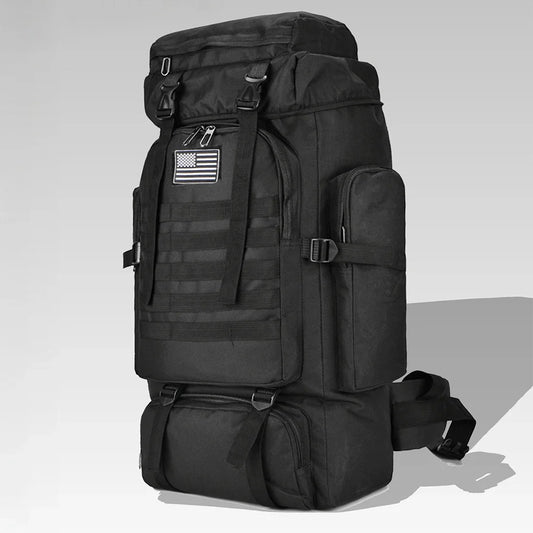 Tactical Mountaineering Backpack 80L / 100L (≈21 / 26 US gal) – Large Hiking, Camping & Travel Rucksack with Molle, Oxford Polyester