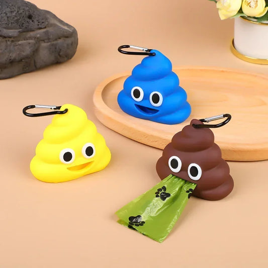 Poop-Shaped Dog Waste Bag Dispenser with Clip – Portable Pet Bag Holder for Walking & Travel