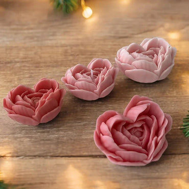 Silicone Rose Flower Mold for DIY Soap & Candles — Floral Resin, Wax & Gypsum Mold (3.0 x 2.4 x 1.6 in / 7.5 x 6 x 4 cm)