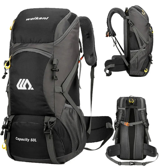 50L Waterproof Hiking Backpack for Men & Women Travel Camping Climbing Rucksack