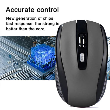 2.4GHz Wireless Optical Mouse — 6-Button Slim Noiseless USB Receiver, 1200 DPI Portable Gaming Mouse for MacBook PC Laptop