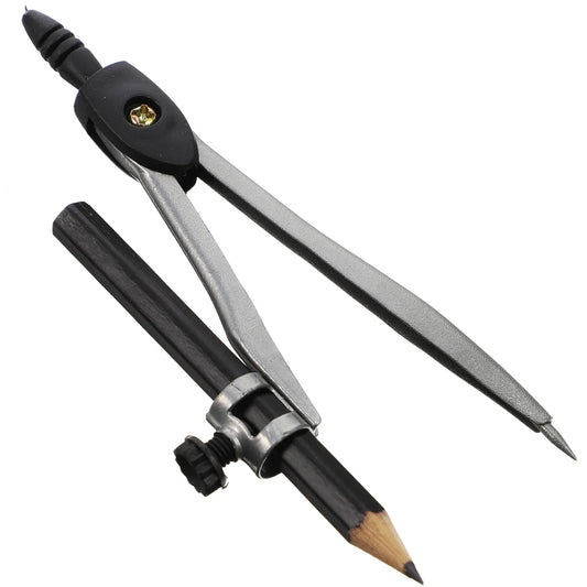 Precision Metal Drafting Compass with Pencil & Case – Geometry Drawing Tool for Students & Artists