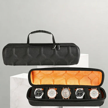 Portable Watch Travel Case and Organizer with Anti-Movement Inserts - Watch Storage Box for Wristwatches