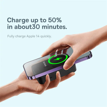 10000mAh Magnetic Mini Power Bank — 15W Wireless & 20W USB-C Fast Charge, Auto-Wake MagSafe-Compatible Portable Charger