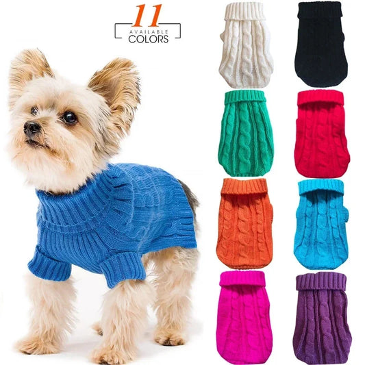 Knitted Winter Dog Sweater for Small & Medium Dogs, Chihuahua & Yorkie Puppy Pullover