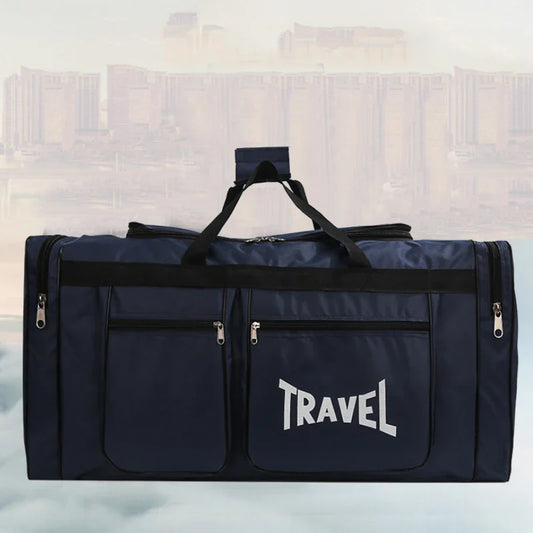 Large Capacity Travel Duffle Bag - Multi-Pocket Sports and Outdoor Weekend Bag with Zipper Closure