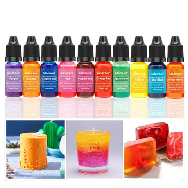 20-Color 10ml Candle Dye Liquid Colorant Set for Candle Making Soap Resin DIY Crafts
