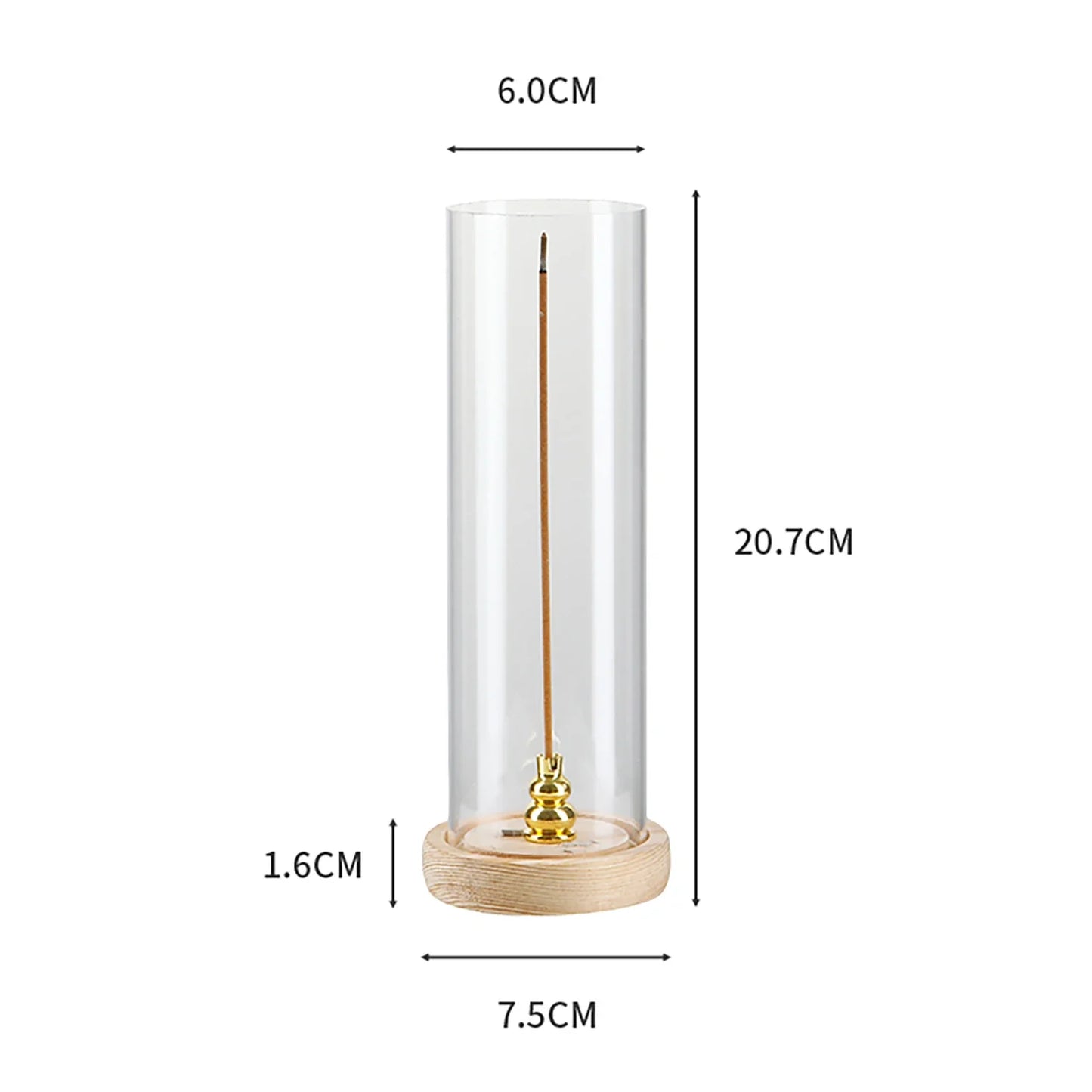 Modern Incense Holder Anti-Ash Flying Incense Burner with Removable Acrylic Ash Catcher for Home Decor Yoga Meditation