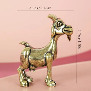 Vintage Brass Goat Statue - Intricate Retro Animal Sculpture for Home & Office Decor, Ideal for Collectors, Living Room/Bedroom