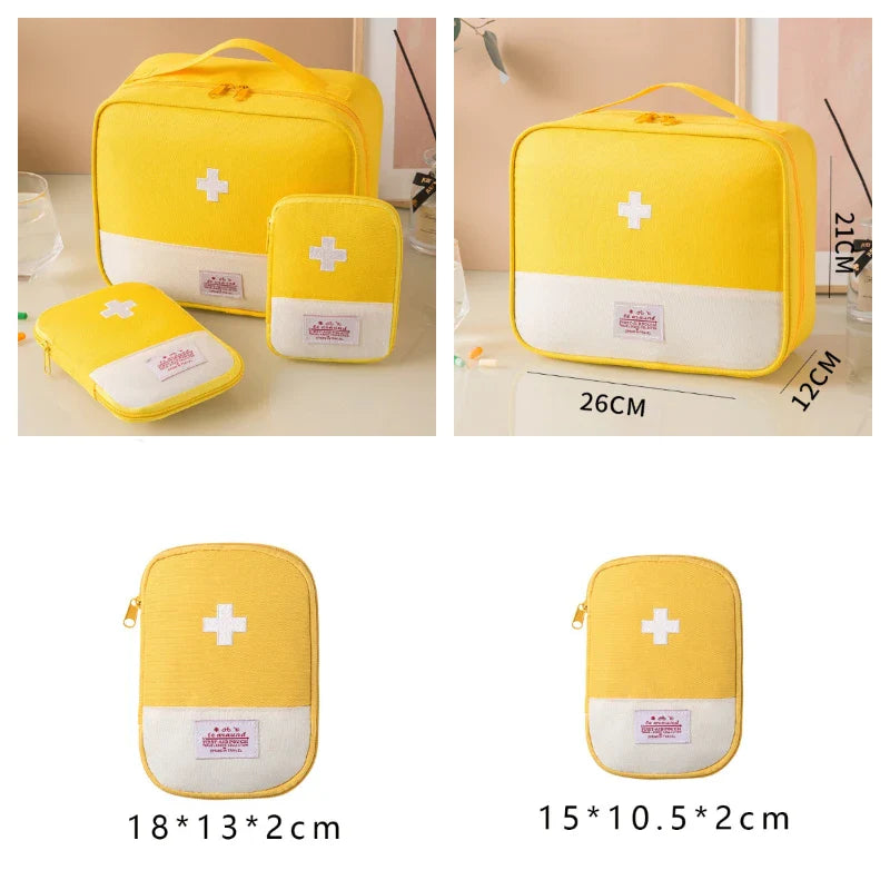 3-Pack Portable First Aid Organizer Bag for Emergency, Travel, Camping & Home