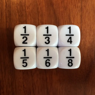 10 PCS/Set White/Green/Red Fractional Number Funny Dice Education Game Accessory 16*16 mm