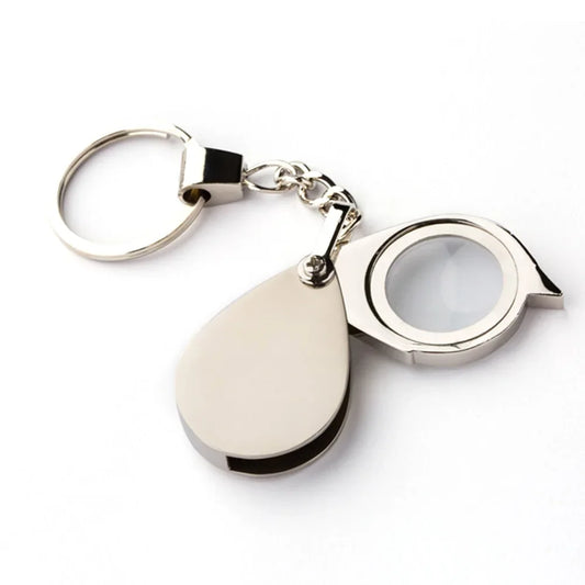 Folding Keychain Magnifier 10X & 15X Pocket Loupe for Jewelry, Coins, Stamps