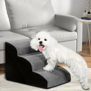 Adjustable 1-3 Step Washable Pet Ramp & Dog Stairs for Sofa and Bed Easy to Assemble