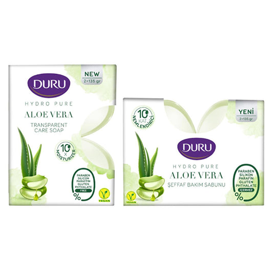 Duru Transparent Soap Bar with Aloe Vera - Natural, Moisturizing, Paraben-Free Cleansing for Dry Skin
