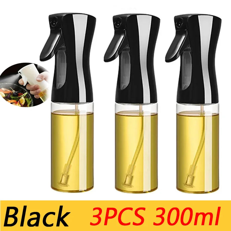 Oil Spray Bottle & Oil Brush — Nebulizing Kitchen Mister, 200/300/500 ml (6.8/10.1/16.9 fl oz) for Cooking, BBQ & Baking