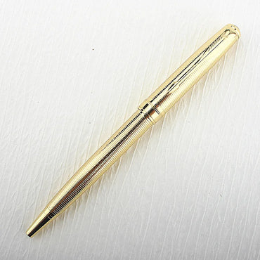 Luxury Metal Rollerball Pen 0.7mm Blue Ink - Gold Steel Signature Pen for Office & School