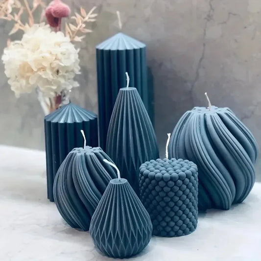 3D Spiral Striped Silicone Candle Mold for DIY Scented Candles, Wax, Soap & Resin (8 x 8 x 15 cm / 3.1 x 3.1 x 5.9 in)