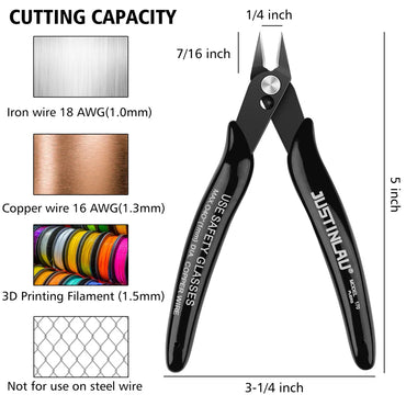 2-Pack Mini Flush Cutting Pliers – Precision Diagonal Wire Cutters for Electrical & Metal Work, Left-Handed