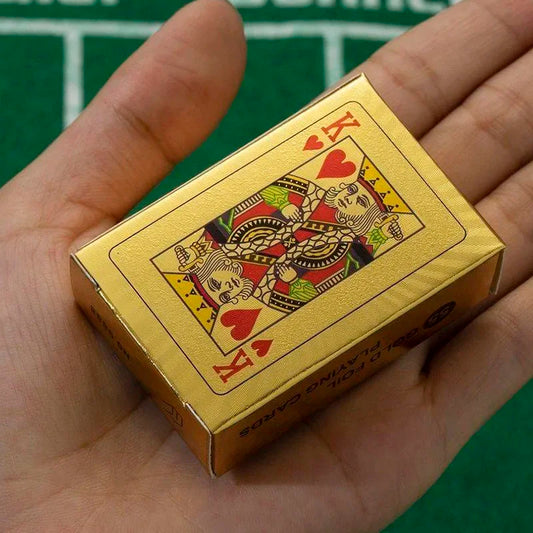1 Piece Mini Golden Playing Cards Waterproof Plastic Poker Cards Easy Carry Travel Game