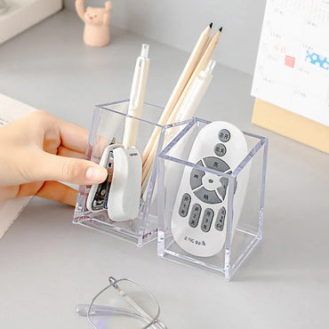 Clear Acrylic Makeup Brush Organizer – Transparent Cosmetic Holder for Lipstick, Brushes & Makeup Tools