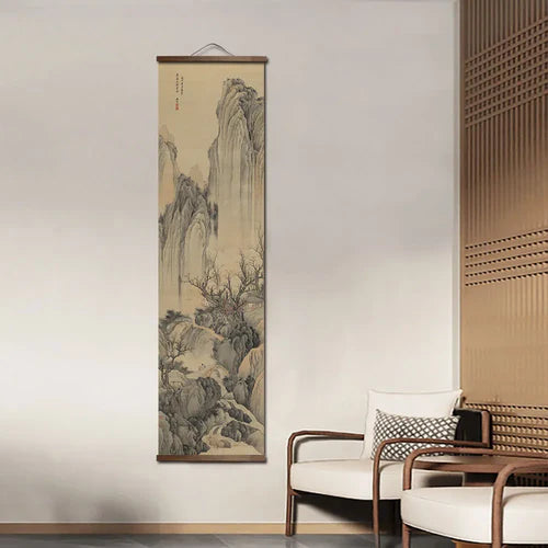 Chinese Traditional Landscape Canvas Scroll – Classic Wall Art