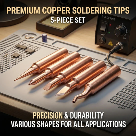5-Pack Pure Copper Soldering Iron Tips – Lead-Free DIY Electronics Repair Tips for Electric Soldering Irons