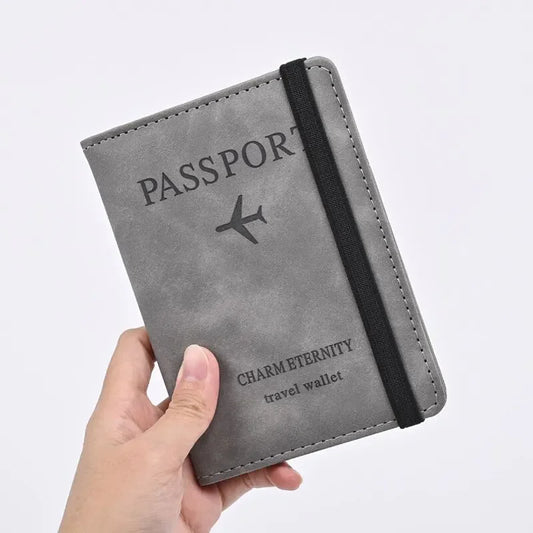 Men's PU Leather Passport Wallet, Travel Card & Business Card Holder