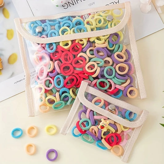 100-Pack Colorful Elastic Hair Loops Ponytail Holders – Nylon Hair Ties for Women & Girls Daily Wear