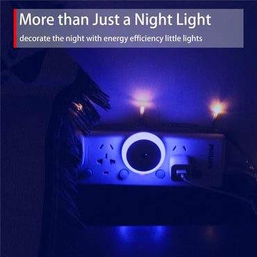 LED Plug-In Night Light with Dusk-to-Dawn Sensor Auto-Dim Wall Lamp for Bathroom Hallway Kitchen Bedroom