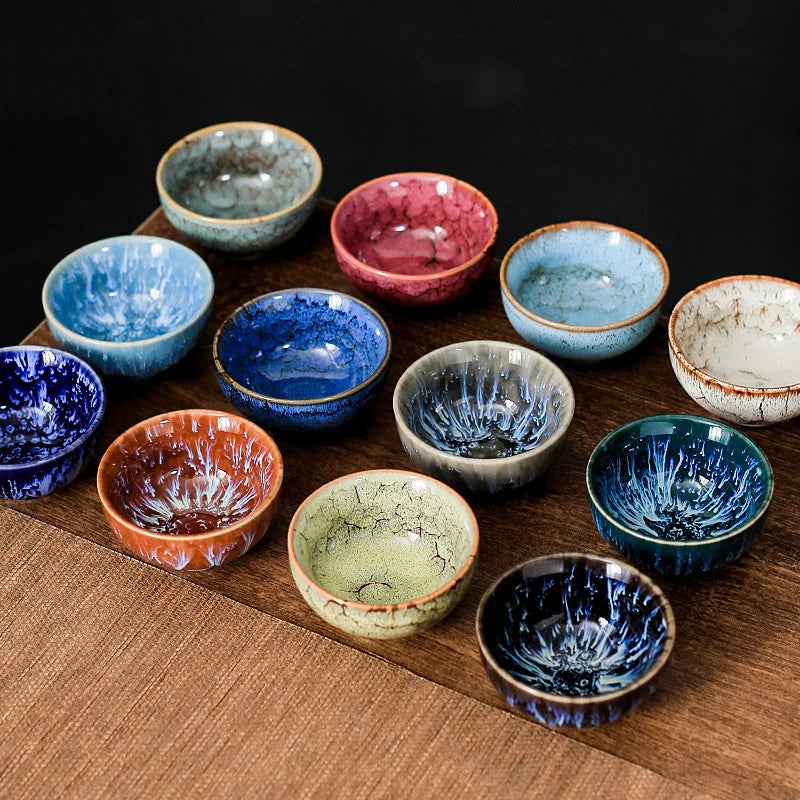 45ml (1.5 fl oz) Ceramic Tasting Teacup – Satin Blue Jianzhan Master Cup for Gongfu Tea
