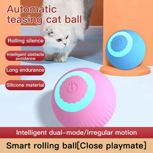 Automatic Interactive Rolling Cat Ball Toy – Self-Moving Electronic Kitten Toy
