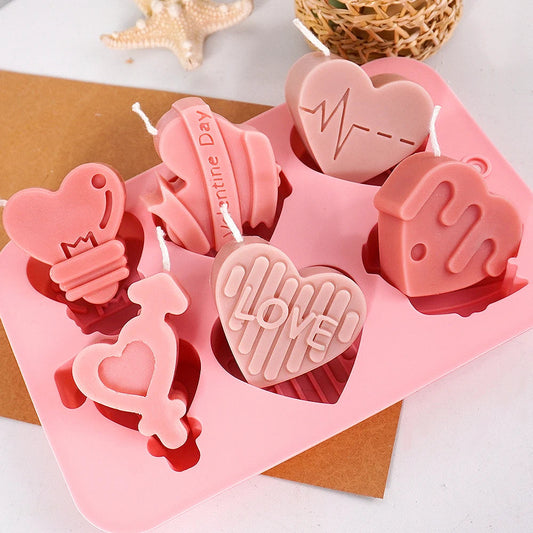 Angel Heart Silicone Mold Heart-Shaped Chocolate Cake Ice Cube Tray for Soap and Candle Making Valentine's Day Gift