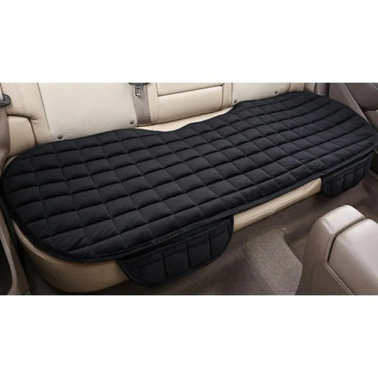 Universal Car Seat Cushion with Non-Slip Rubber Bottom and Storage Pouch - Plush Seat Pad for Car, Truck, Van, SUV and Office Chair