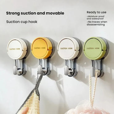 Strong Suction Cup Traceless No-Drill Adhesive Hook for Bathroom, Kitchen, Door, Toilet